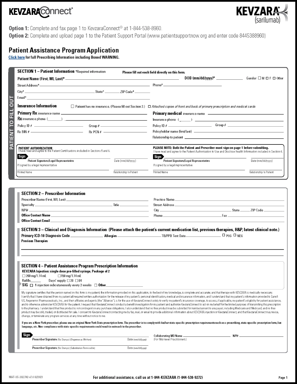 KevzaraConnect® Patient Support Program | KEVZARA® (sarilumab ...