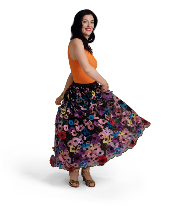 woman dancing no background